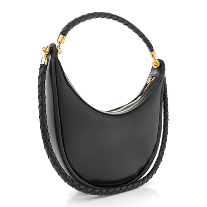 Bottega Veneta Smooth Calfskin Hula Hoop Shoulder Bag Black 2 of 11