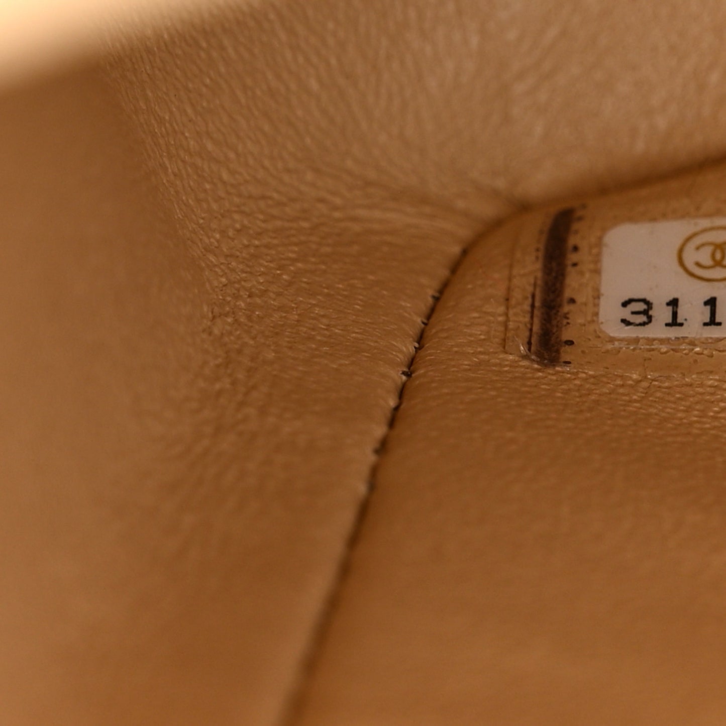 Caviar Quilted Medium Double Flap Beige