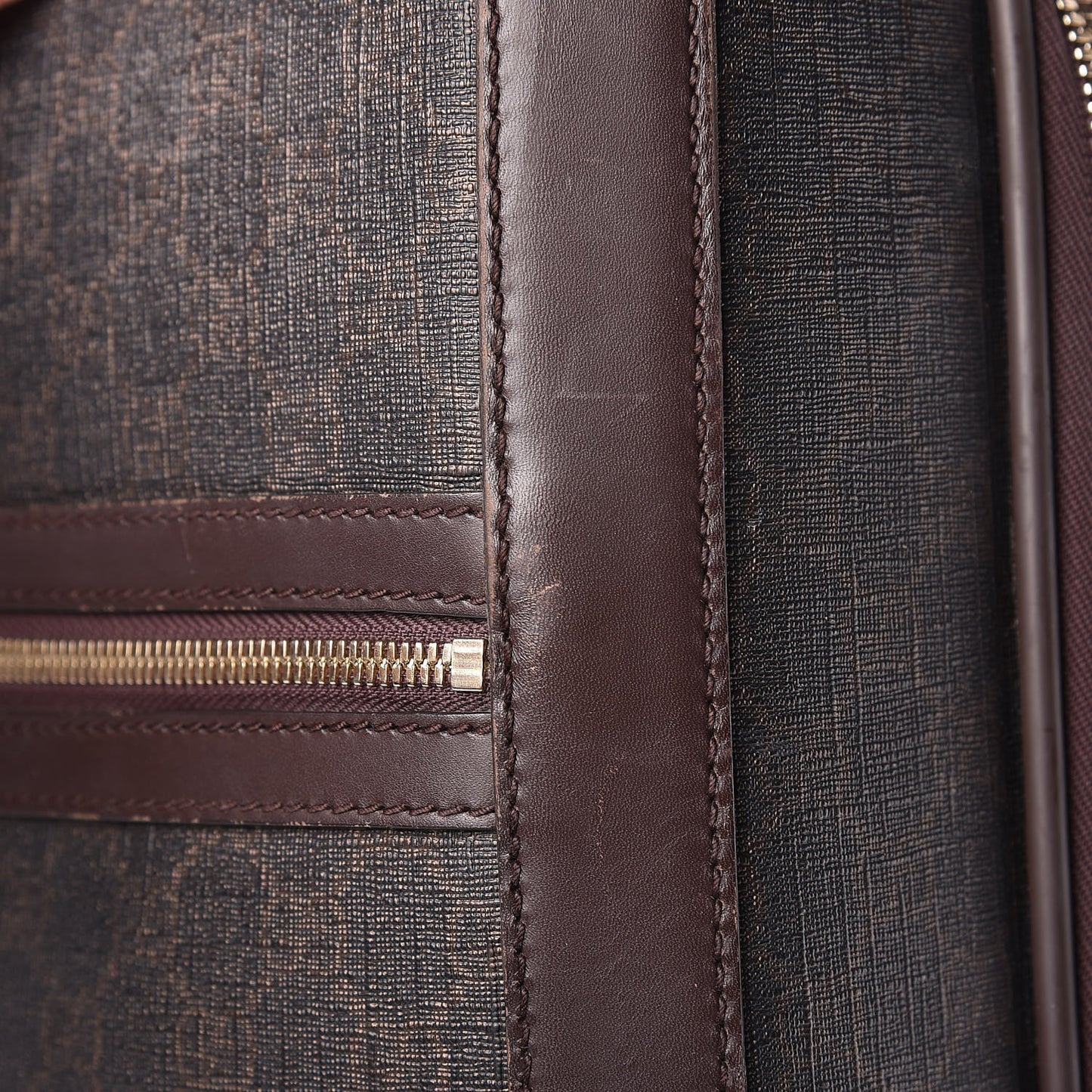 GG Supreme Monogram Four Wheel Carry On Suitcase Dark Brown