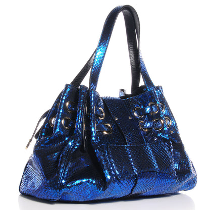 Jimmy Choo Metallic Python Ramona Blue 3 of 9