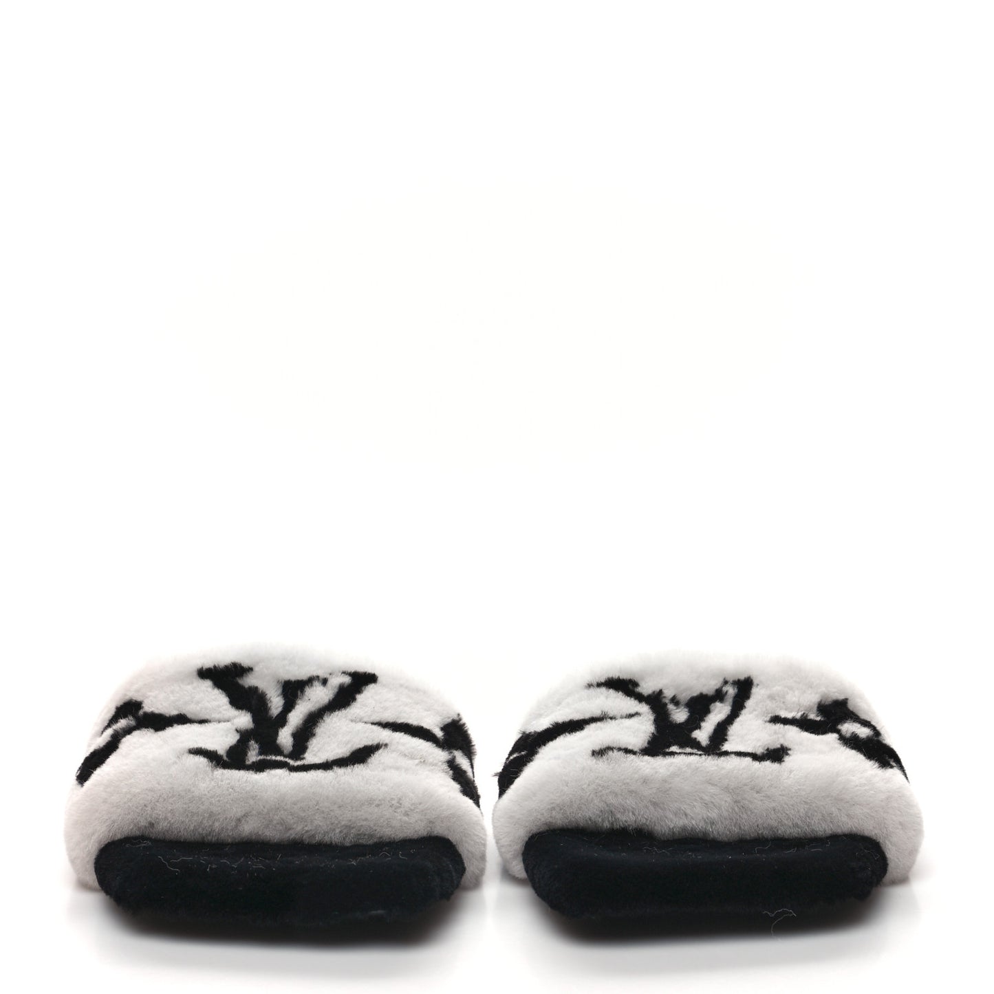 Fur Mink Fay Flat Mules 37 Ecru White