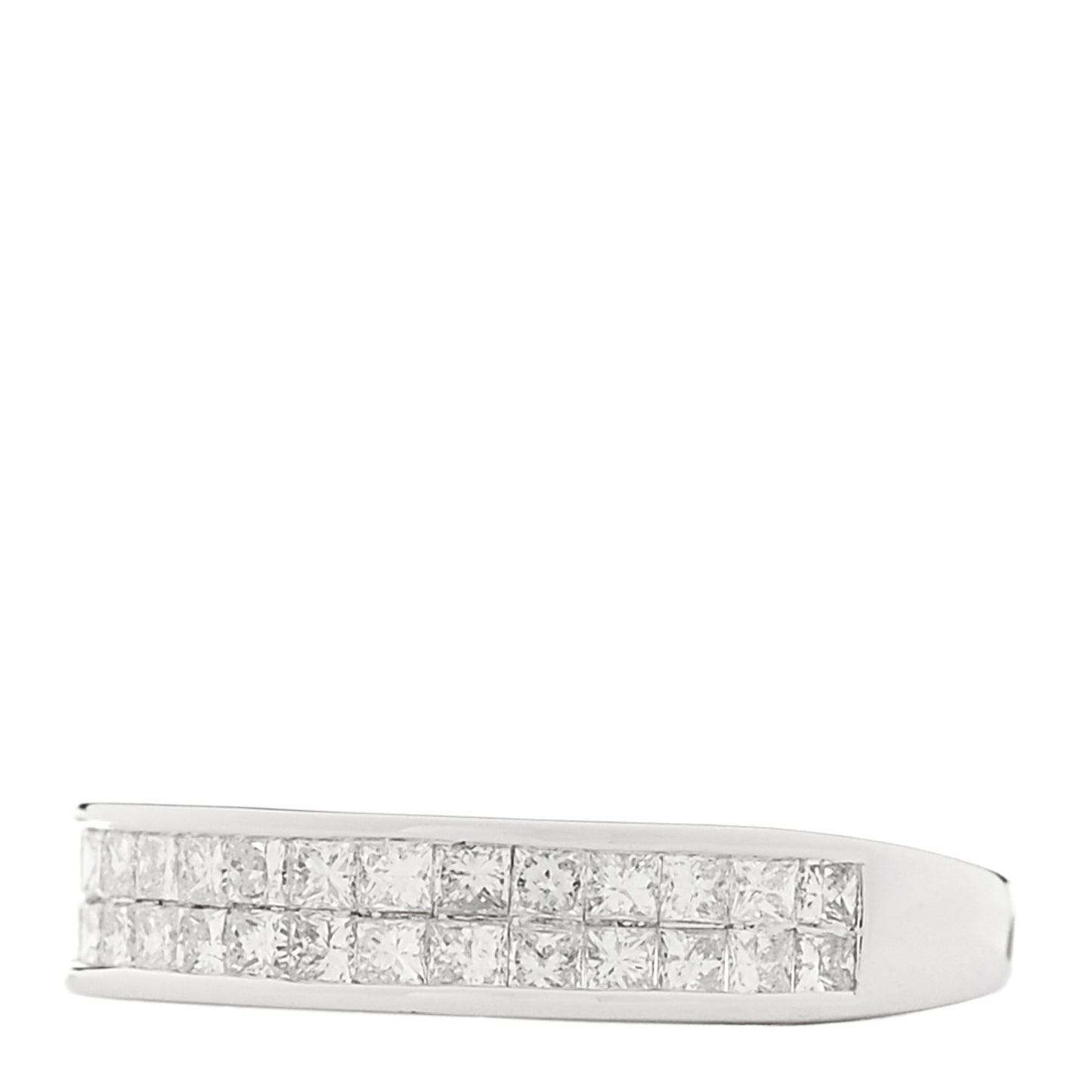 18K White Gold Diamond .80ctw Princess Cut Half Eternity Band Ring  52 6