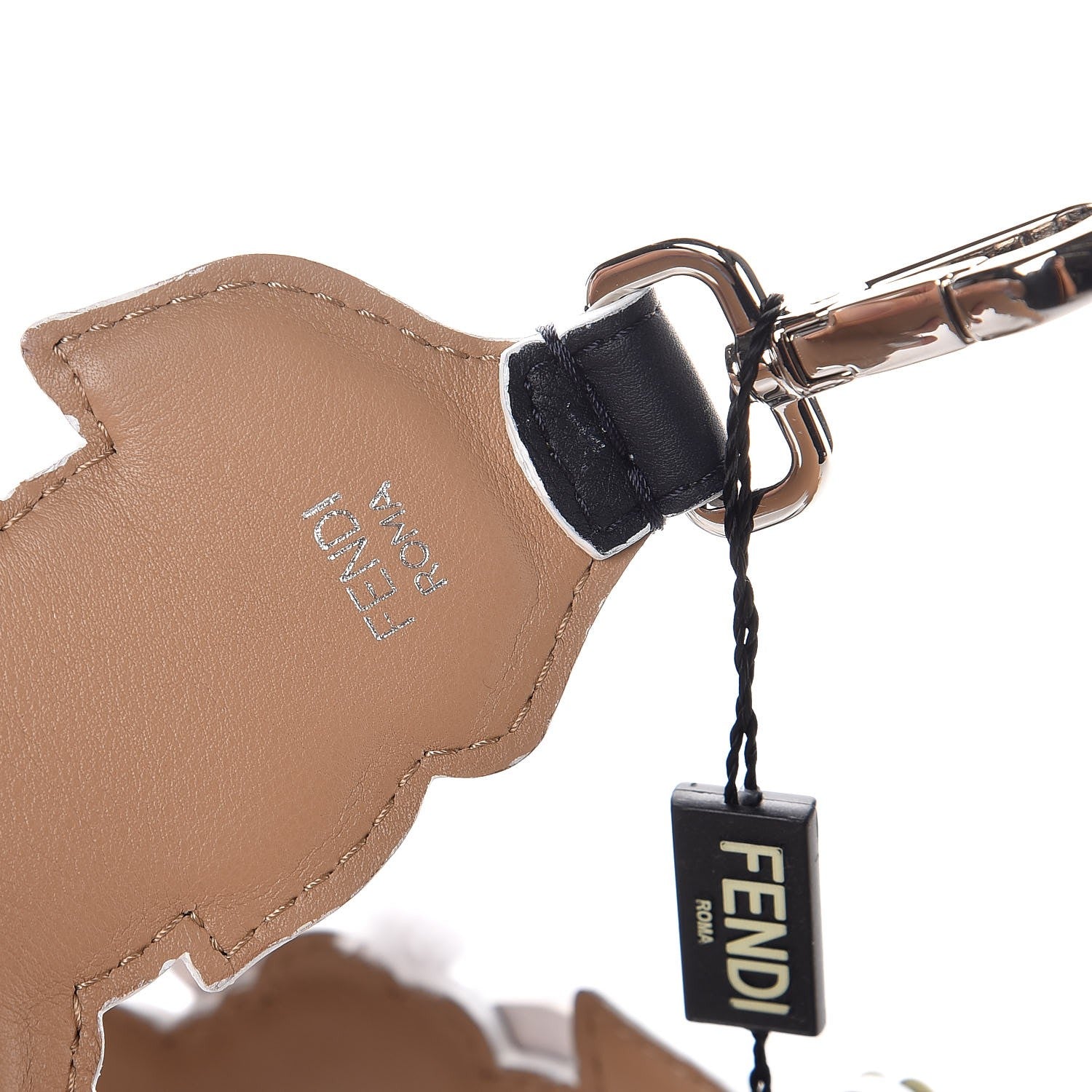 Fendi Vitello Dolce Raffia Nappa Catalan Mirror Mink Flowerland Studded Strap You Blue Notte Cuoio Multicolor 3 of 3