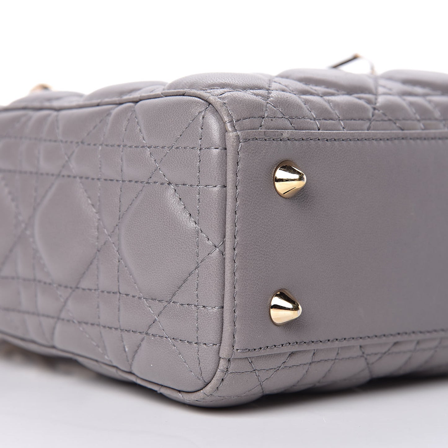 Lambskin Cannage Small My Lady Dior Gris