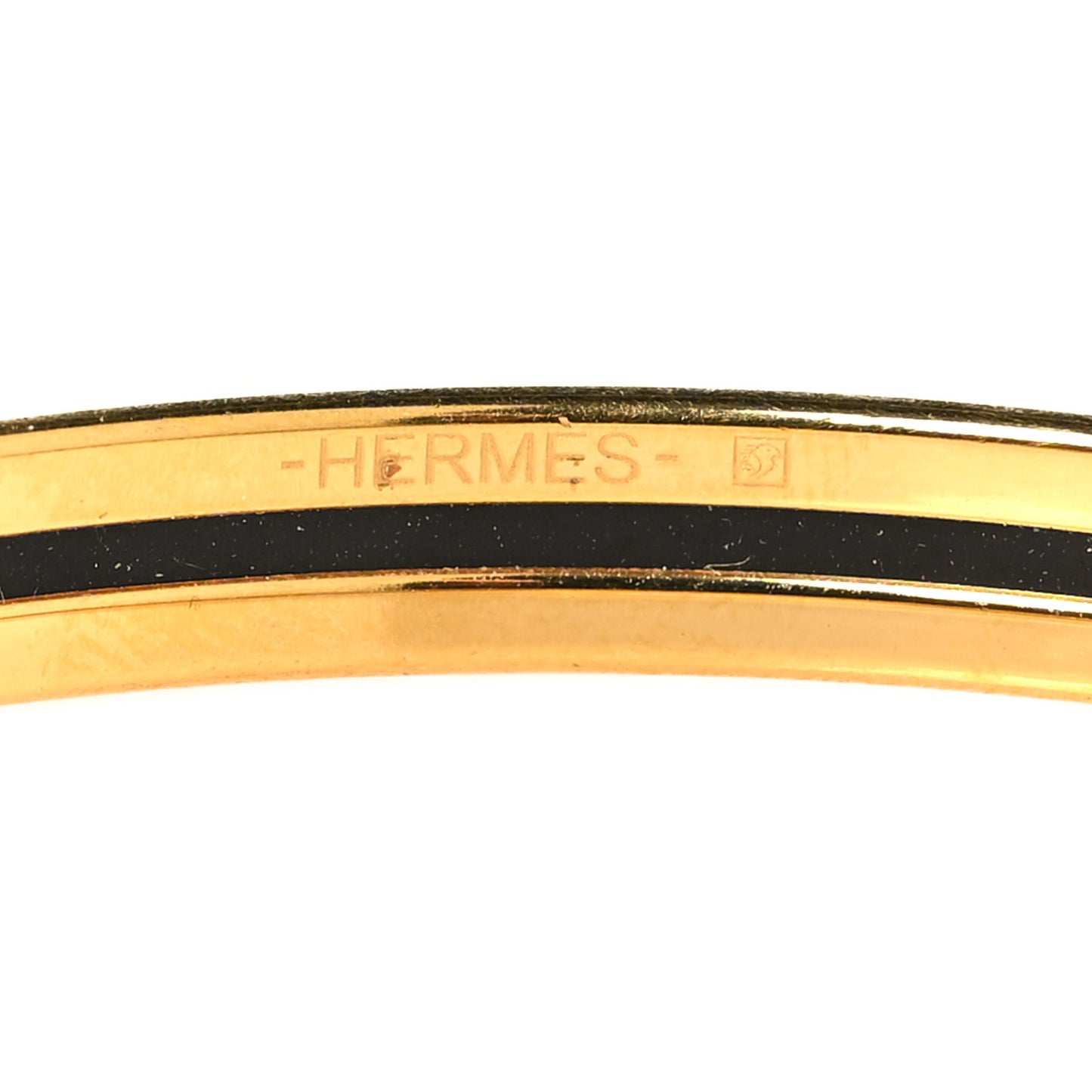 Enamel Printed Extra Narrow Zebres De Tanzanie Bracelet 65 Orange White