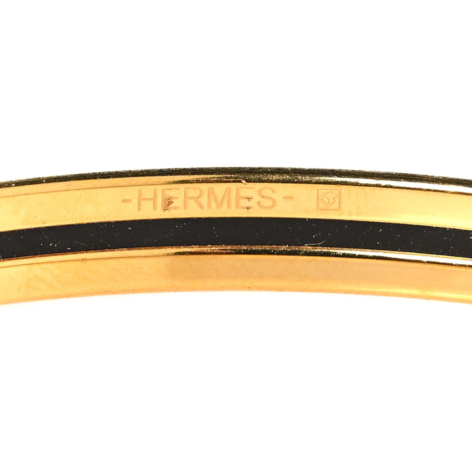 Hermes Enamel Printed Extra Narrow Zebres De Tanzanie Bracelet 65 Orange White 4 of 5