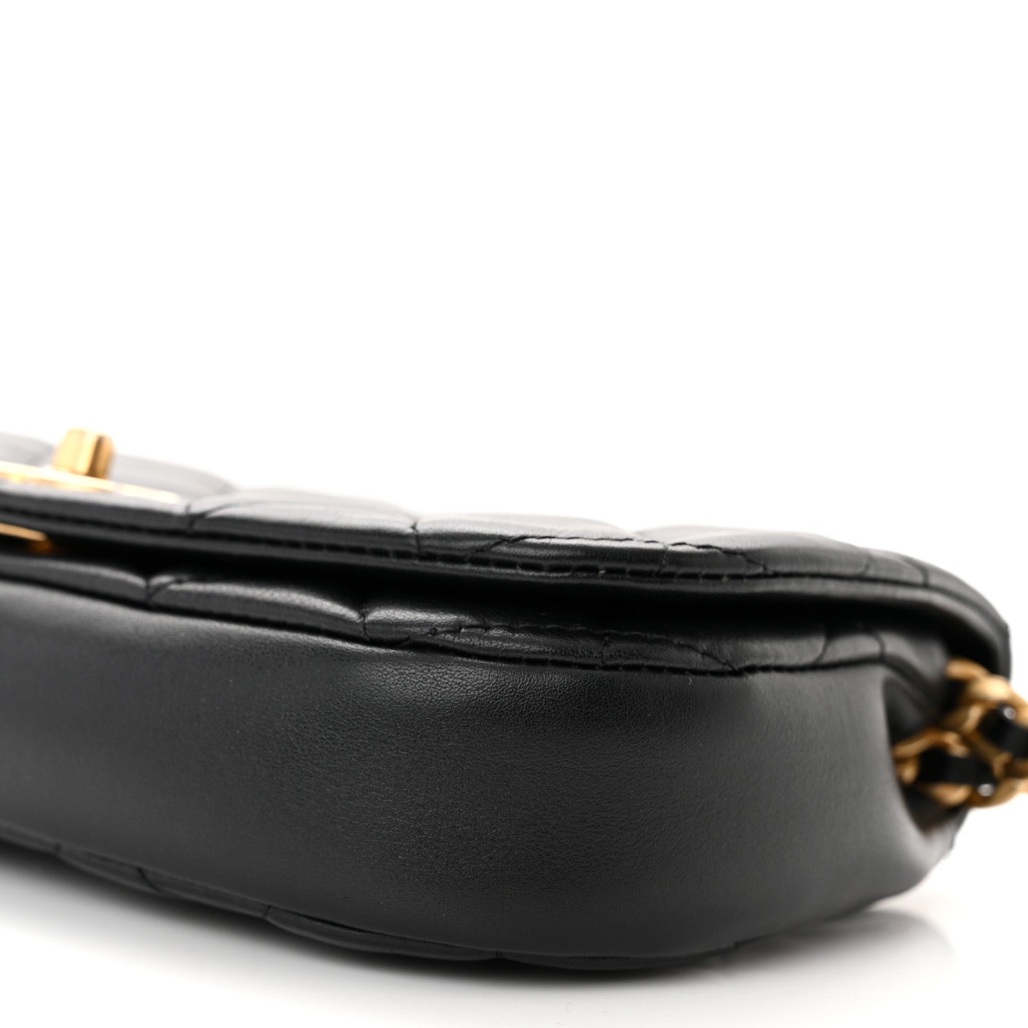 Chanel Calfskin Quilted Coco Mail Clutch With Chain Black 11 of 12