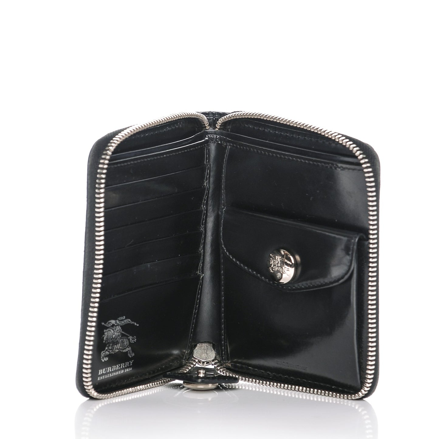 Supernova Check Compact Zip Around Wallet Black