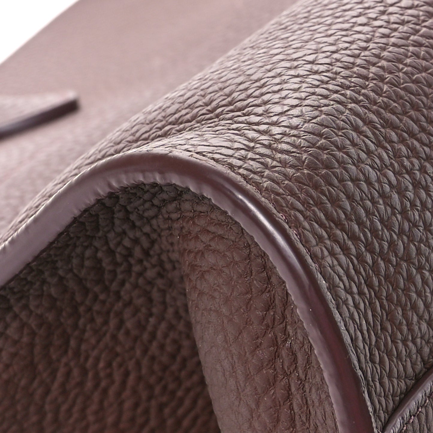 Matte Grained Calfskin EW Margaux Dark Mocha