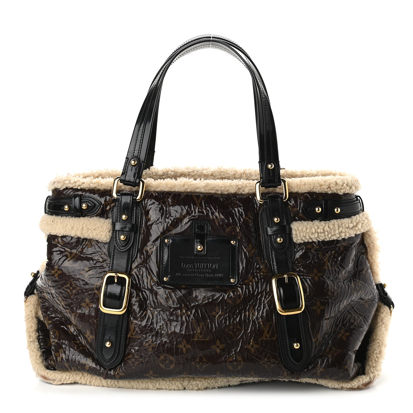 Patent Monogram Shearling Sac Thunder