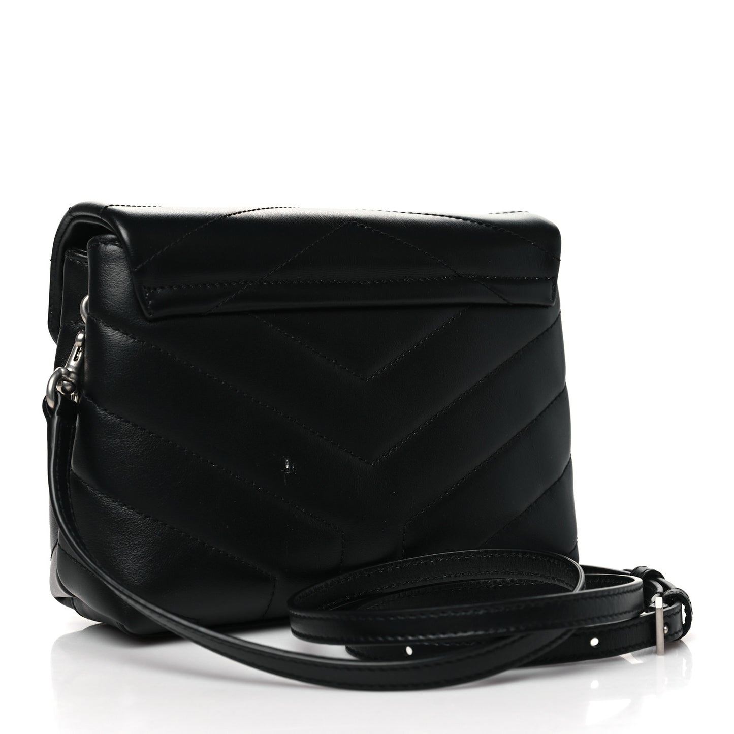 Calfskin Y Quilted Monogram Toy Loulou Crossbody Bag Black