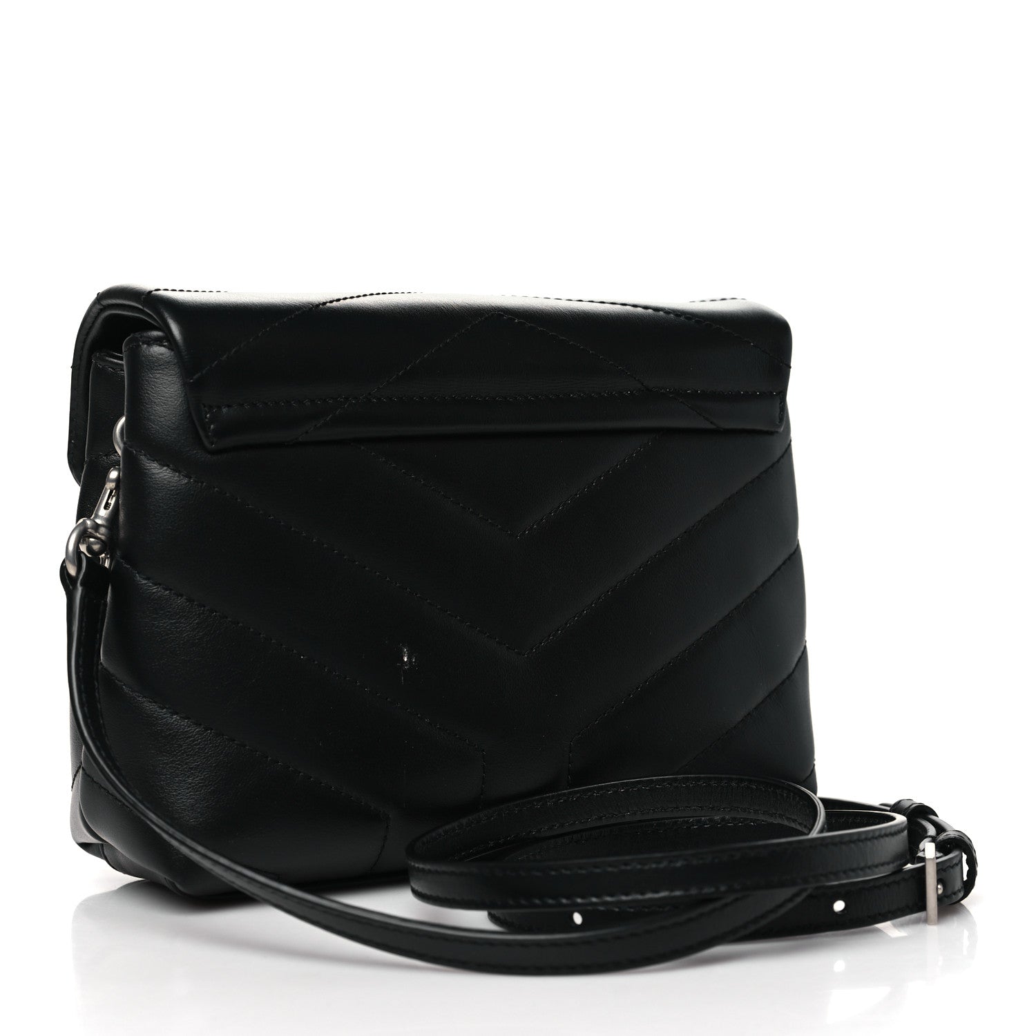 Saint Laurent Calfskin Y Quilted Monogram Toy Loulou Crossbody Bag Black 3 of 11