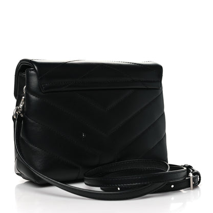 Saint Laurent Calfskin Y Quilted Monogram Toy Loulou Crossbody Bag Black 3 of 11