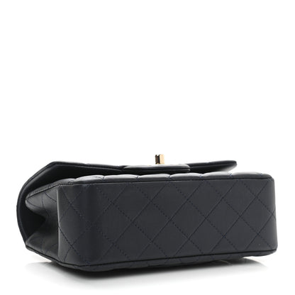 Chanel Lambskin Quilted Mini Top Handle Rectangular Flap Navy Blue 4 of 11