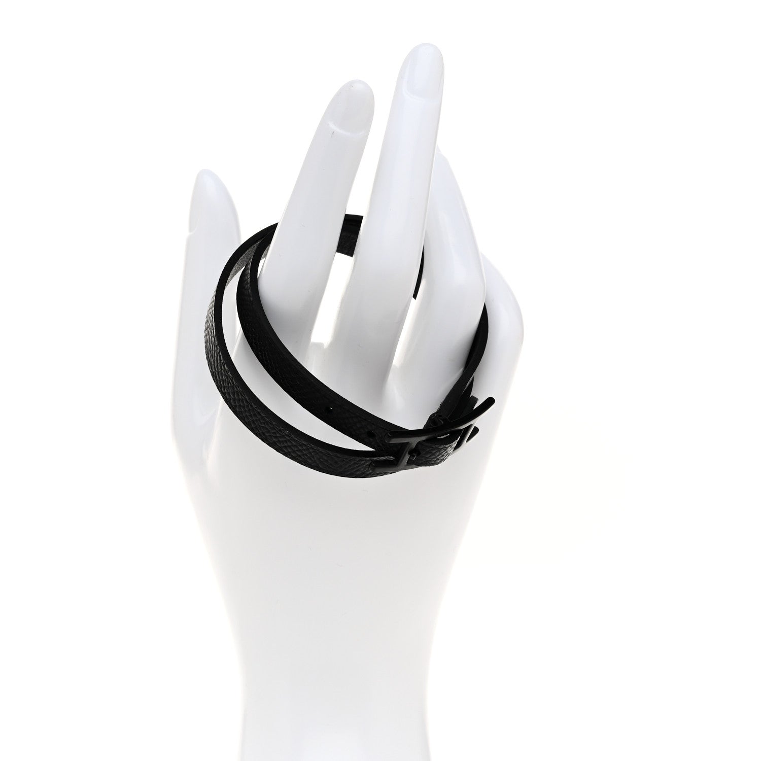 Hermes Epsom Behapi Double Tour Bracelet T3 Black 2 of 7