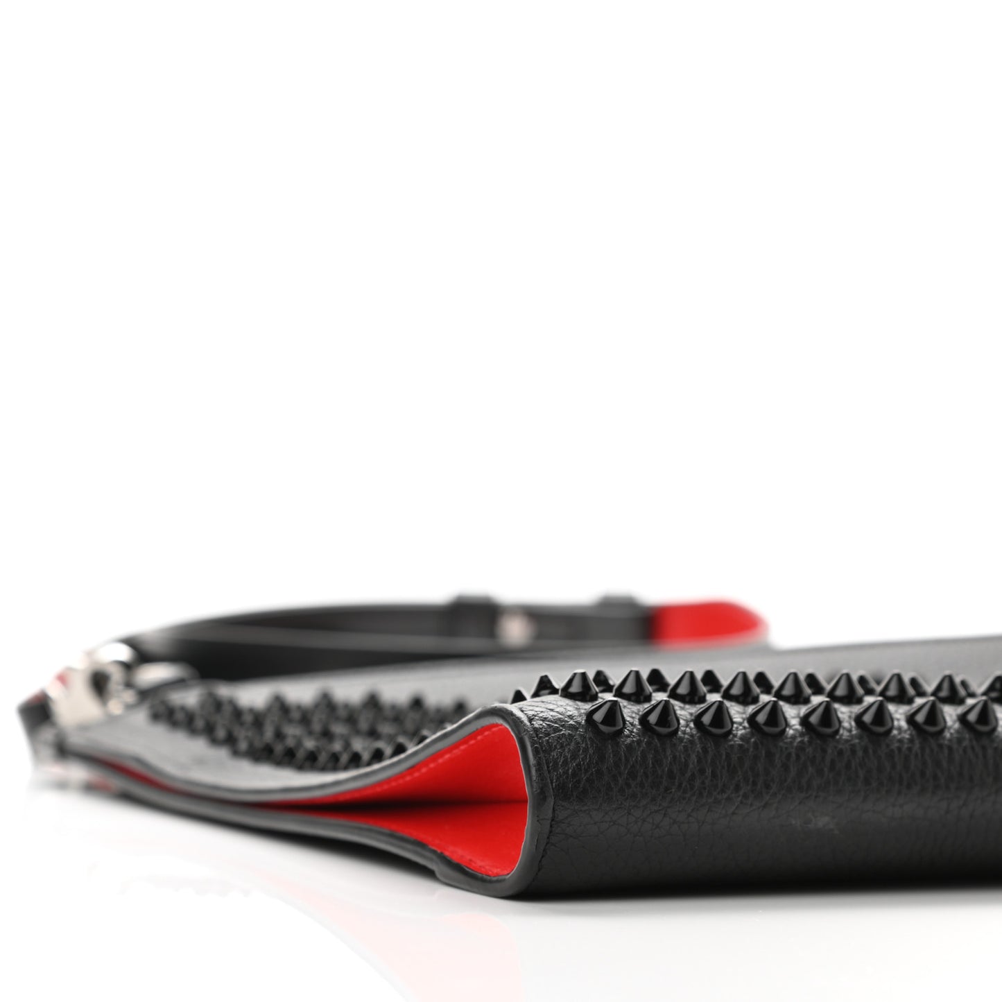 Calfskin Studded Skypouch Crossbody Clutch Black