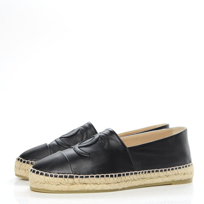 Chanel Lambskin CC Espadrilles 41 Black 3 of 10