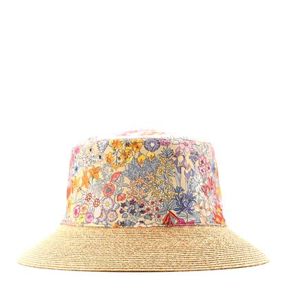 Hermes Straw Silk Cotton Harper Bloom Bucket Hat 58 Naturel Beige 1 of 9
