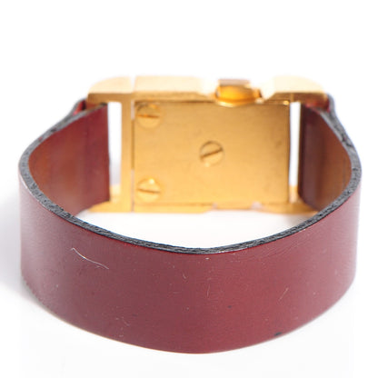 Chanel Lambskin Crystal CC Buckle Bracelet Burgundy 3 of 4