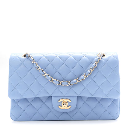 Chanel Lambskin Quilted Medium Double Flap Light Blue 1 of 11