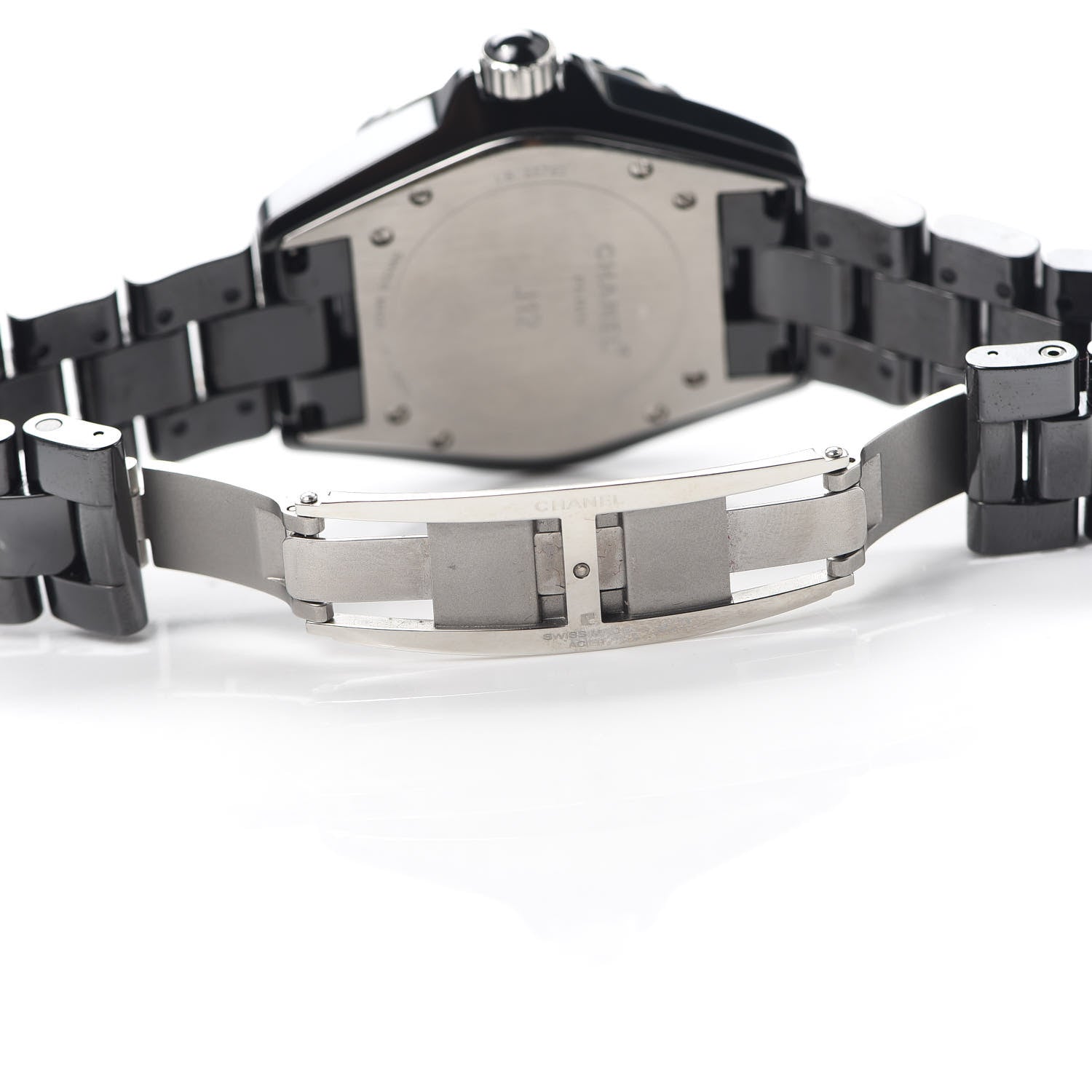 Chanel Stainless Steel Ceramic Diamond Pave Bezel Dial 38mm J12 Automatic Watch Black 5 of 5