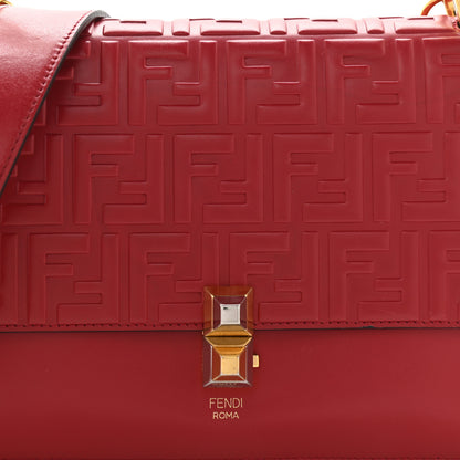 Fendi Vitello Liberty FF 1974 Embossed Kan I Shoulder Bag Fragola 10 of 17