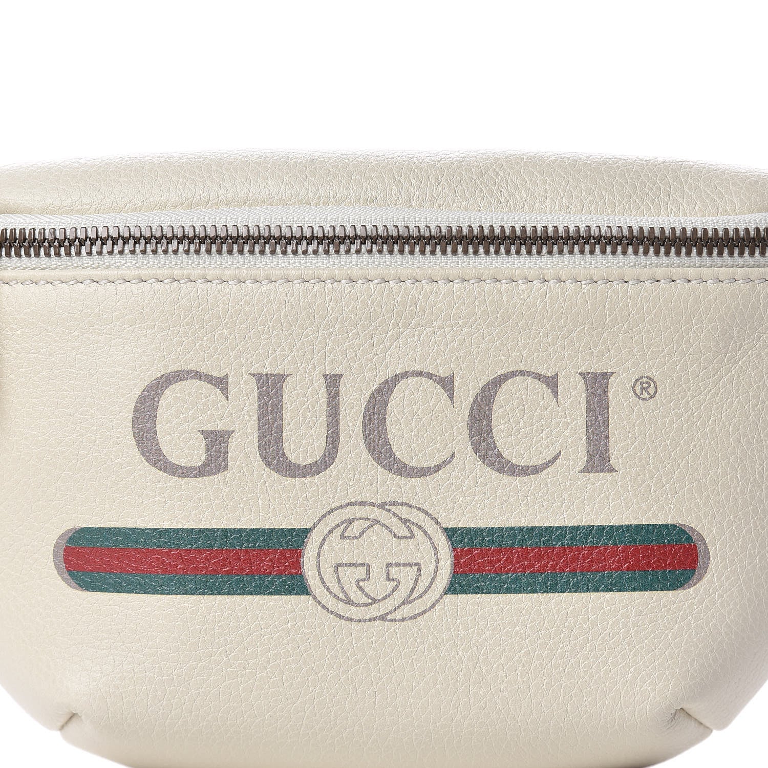 Gucci Grained Calfskin Small Logo Belt Bag White 8 of 10