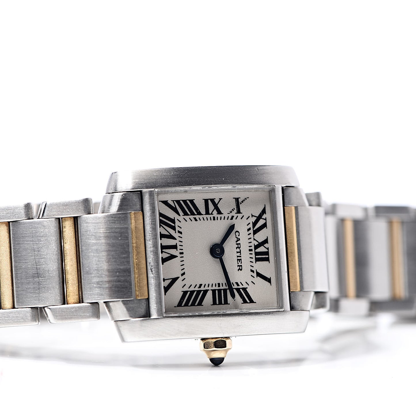 Stainless Steel 18K Yellow Gold 20mm Tank Francaise Quartz Watch