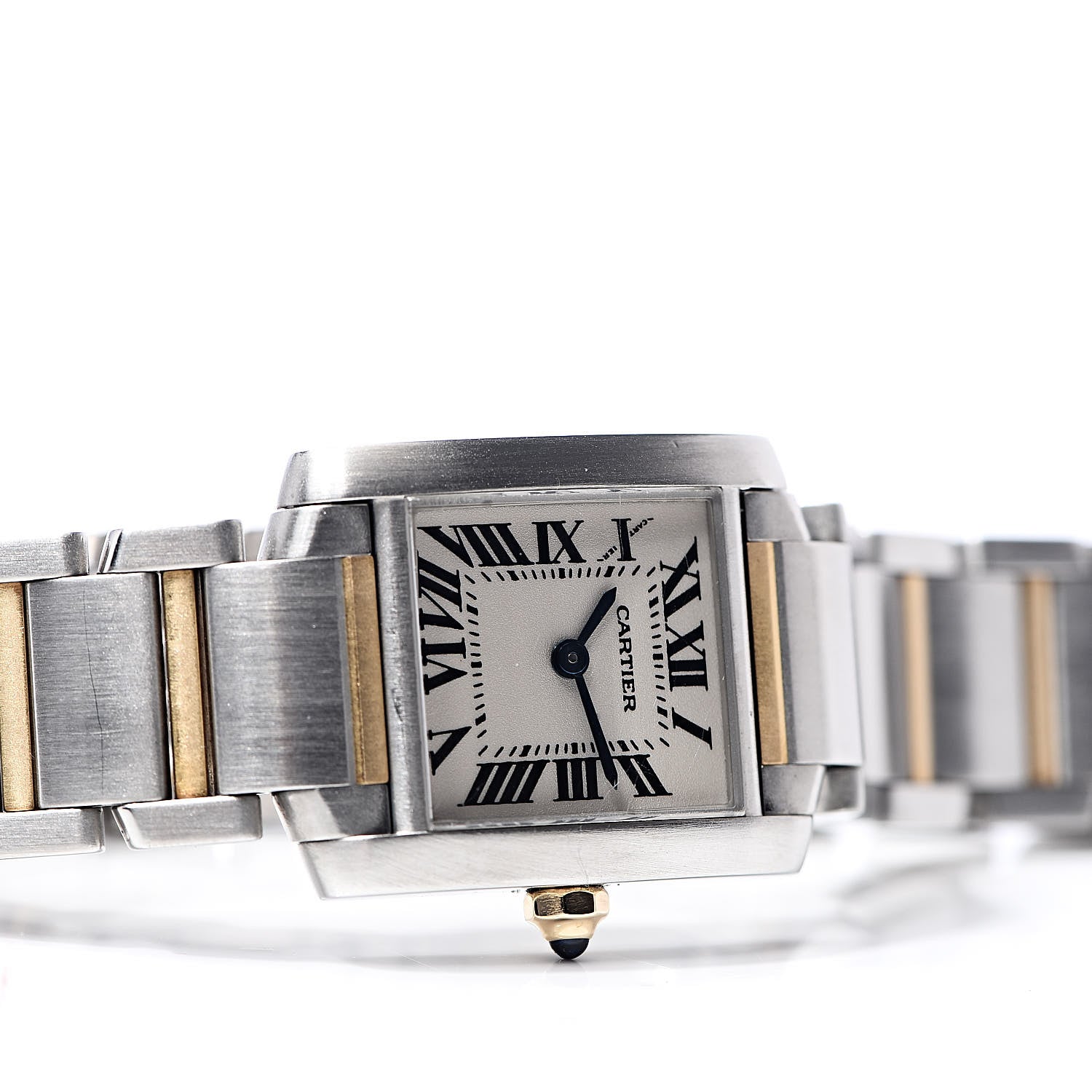 Cartier Stainless Steel 18K Yellow Gold 20mm Tank Francaise Quartz Watch 7 of 9
