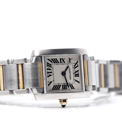 Cartier Stainless Steel 18K Yellow Gold 20mm Tank Francaise Quartz Watch 7 of 9