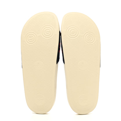 Gucci Terry Cloth GG Monogram Slide Sandals 40 Blue Red 5 of 8
