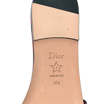Christian Dior Canvas Pop Heart I Love Paris Embroidered Dway Flat Slide Sandals 38.5 Deep Blue Red 11 of 11