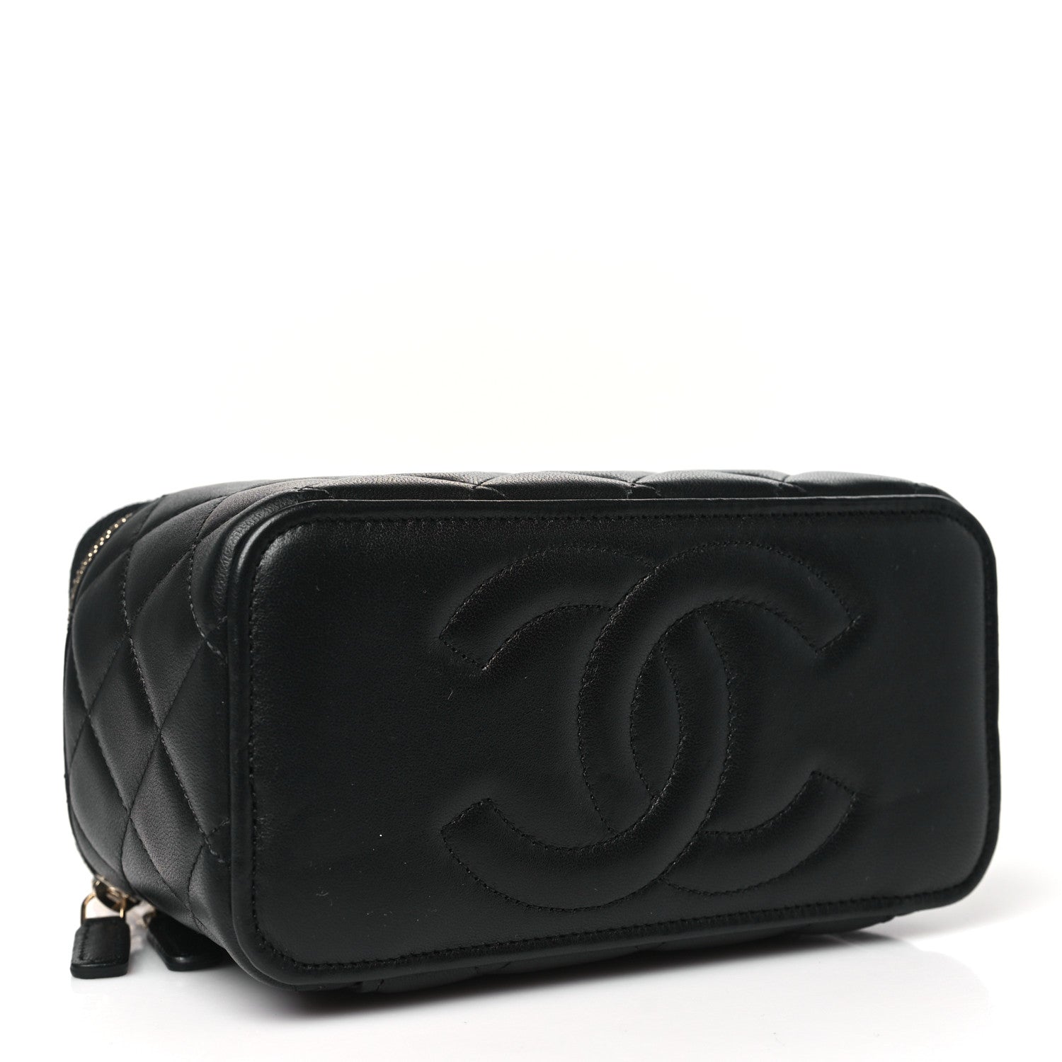 Chanel Lambskin Quilted Small Top Handle Vanity Case With Chain Black 4 of 10