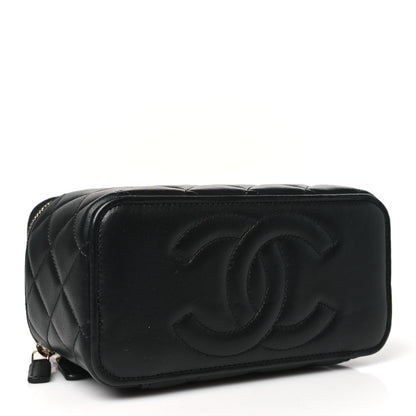 Chanel Lambskin Quilted Small Top Handle Vanity Case With Chain Black 4 of 10