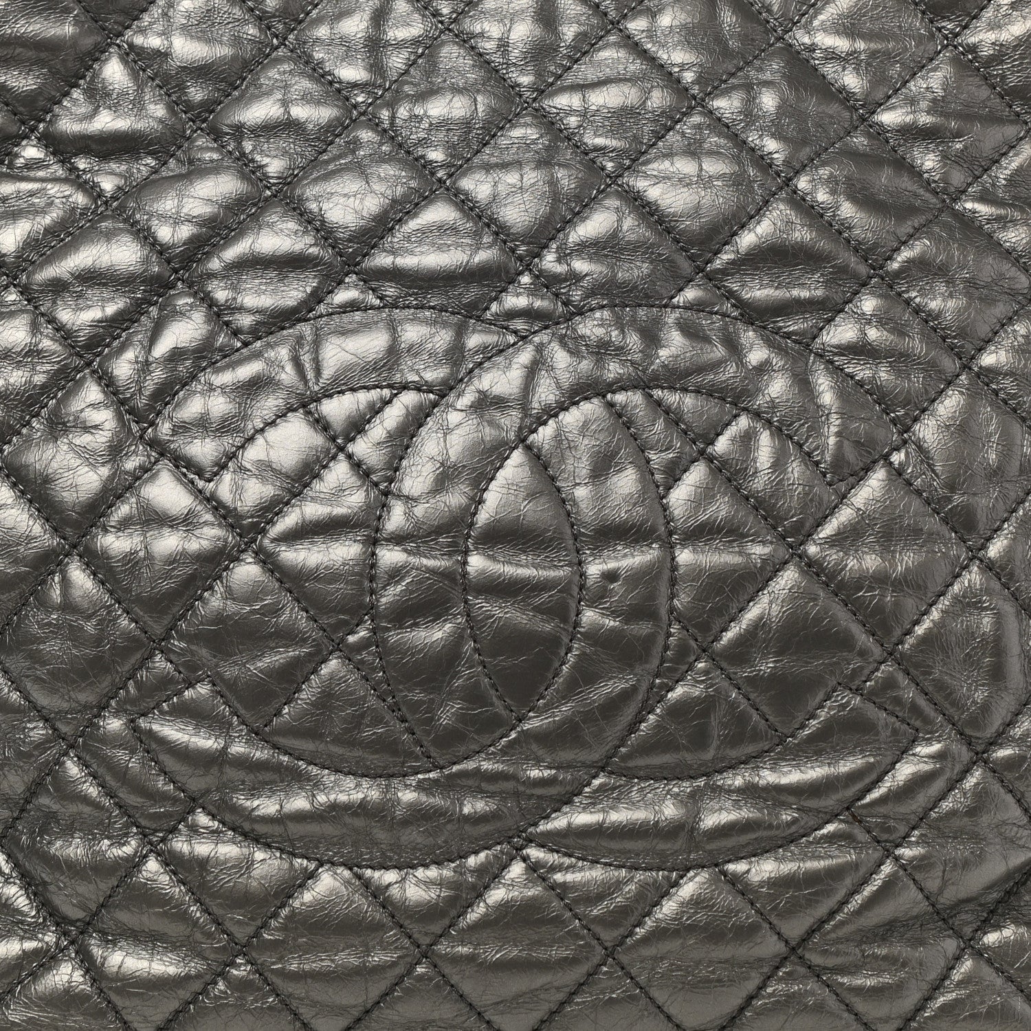 Chanel Metallic Aged Calfskin Quilted Large Chain Me Tote Silver 8 of 11