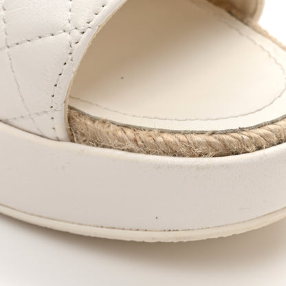 Chanel Lambskin Quilted CC Espadrille Slip On Sandals 41 White 14 of 14