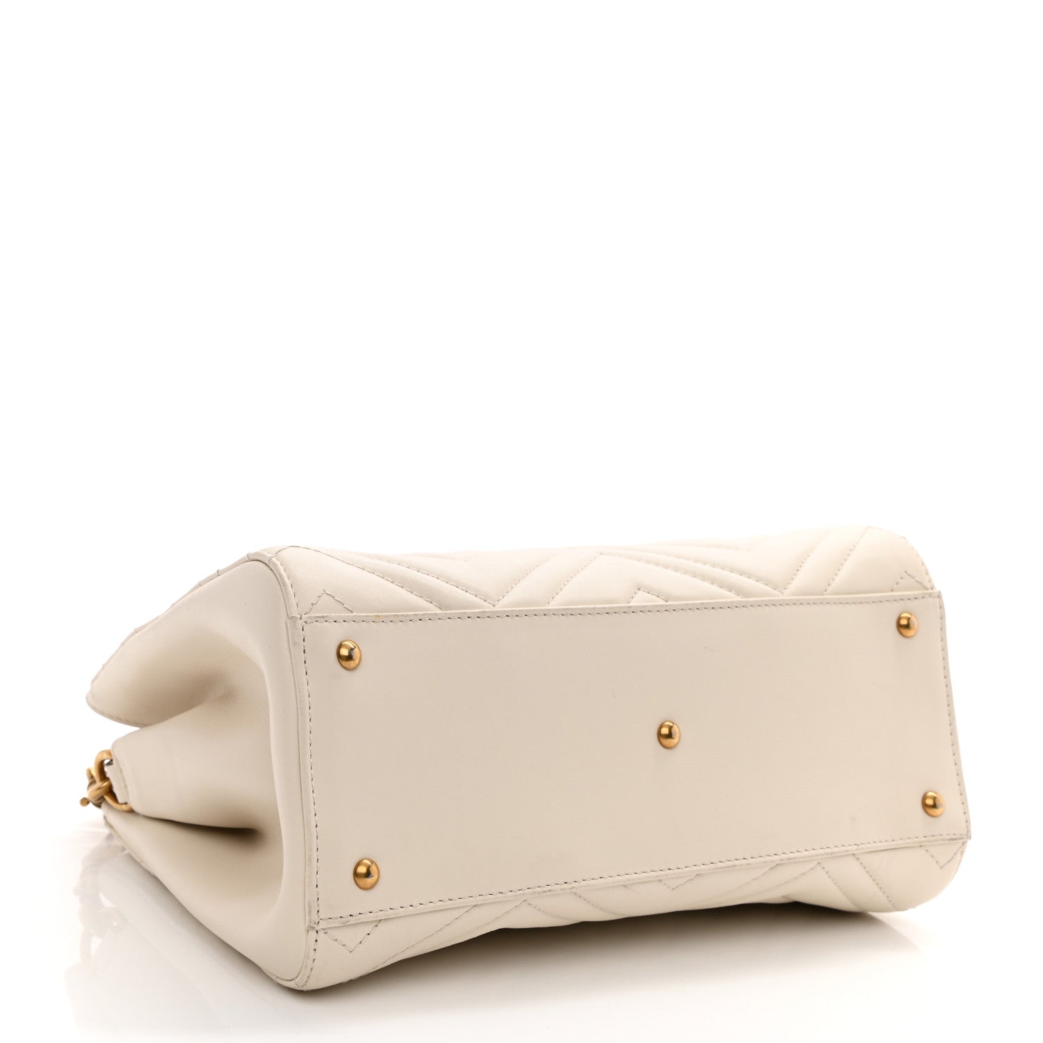Gucci Calfskin Matelasse Small GG Marmont Tote White 4 of 16