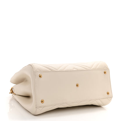 Gucci Calfskin Matelasse Small GG Marmont Tote White 4 of 16