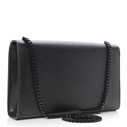 Saint Laurent Grain De Poudre Medium Classic Monogram Kate Satchel Black 3 of 10