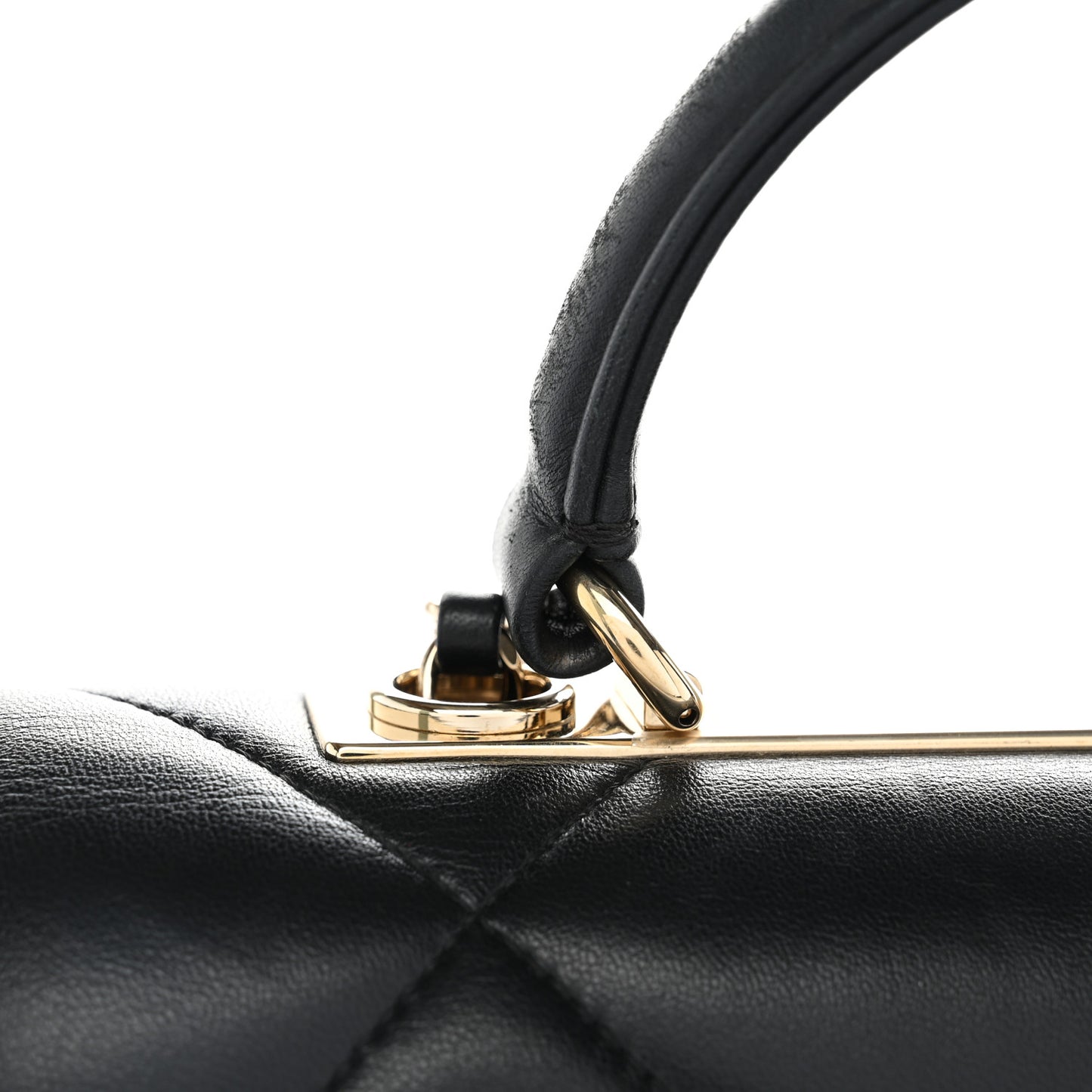 Lambskin Quilted Medium Trendy CC Flap Dual Handle Bag Black