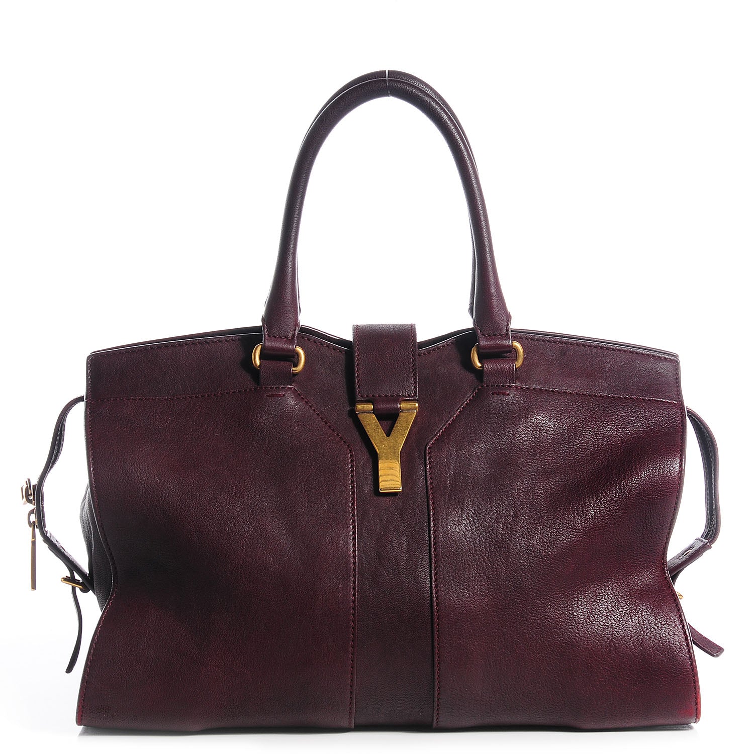 Saint Laurent Sheepskin Medium Cabas ChYc Plum 1 of 9