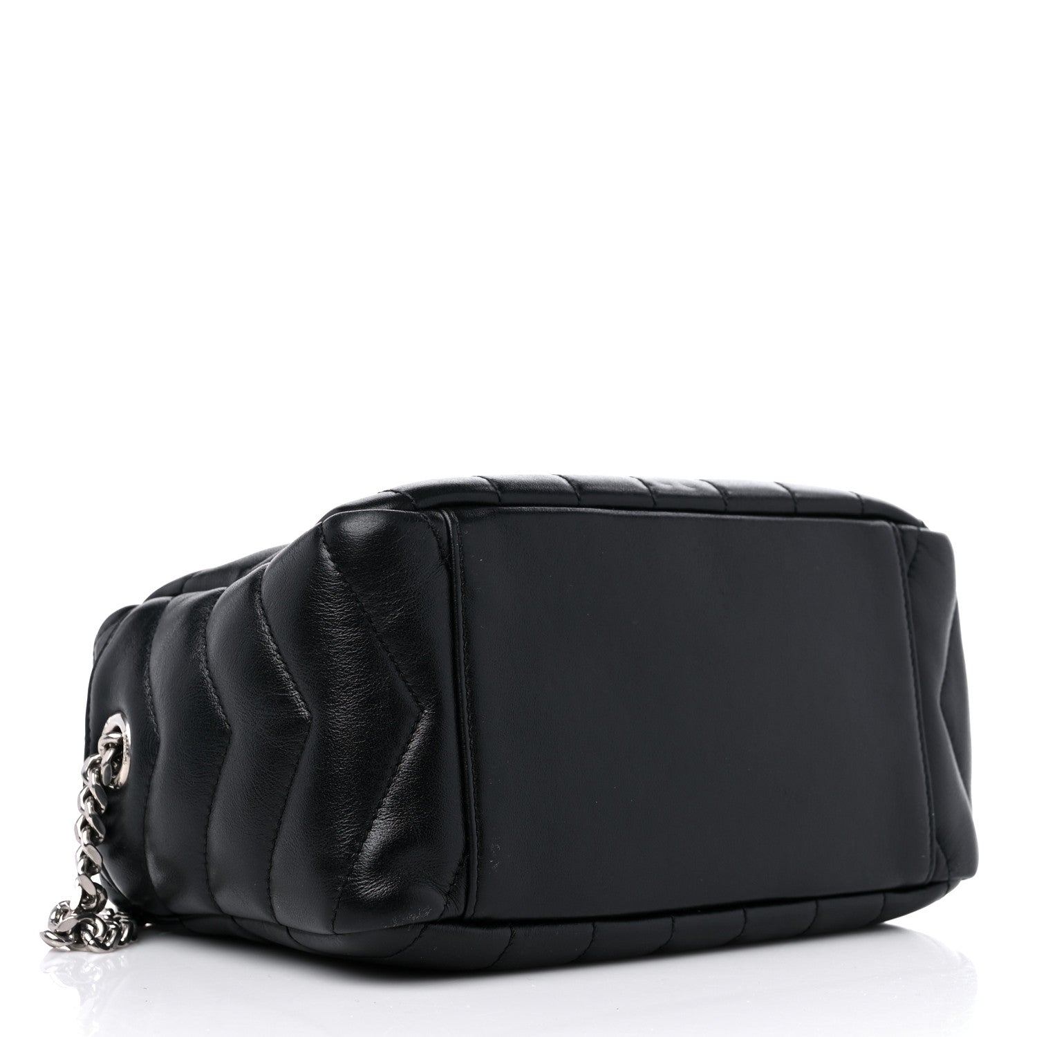 Saint Laurent Calfskin Y Quilted Monogram Small Loulou Bowling Bag Black 4 of 11