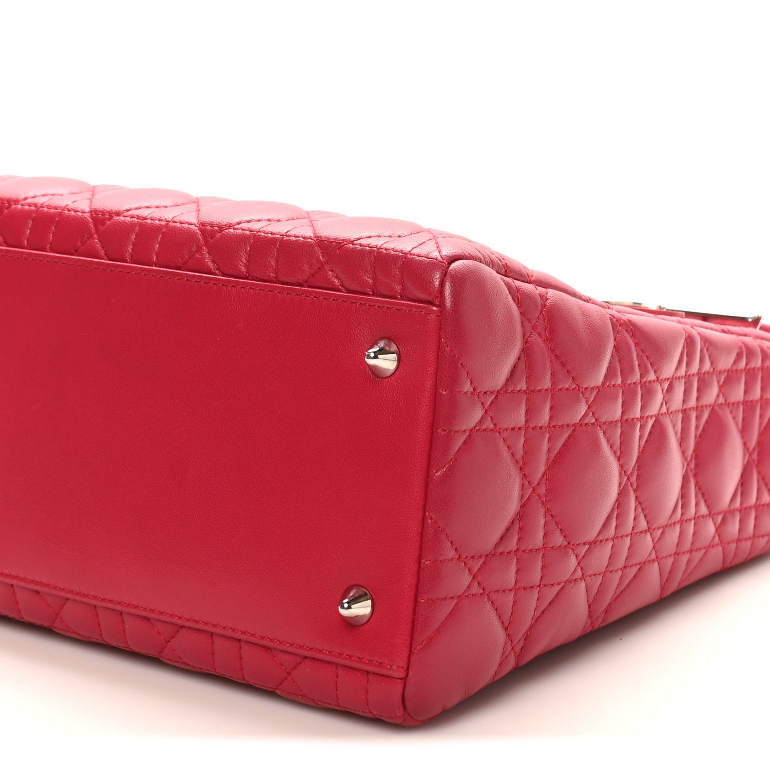 Christian Dior Lambskin Cannage Medium Pearl Lady Dior Dark Pink 10 of 11