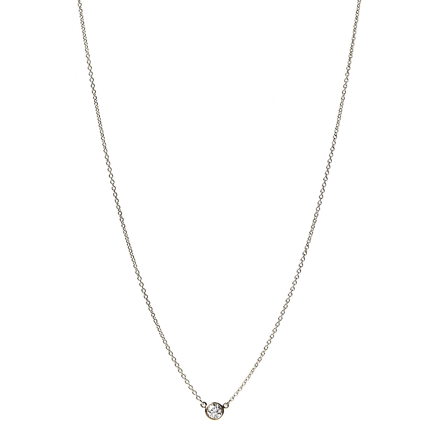 Tiffany 18K Yellow Gold Diamond .19ct Elsa Peretti Diamonds by the Yard Pendant Necklace 1 of 5