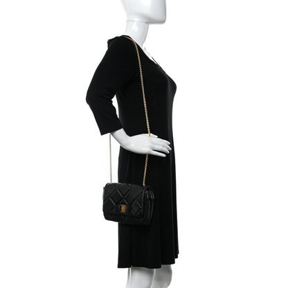 Salvatore Ferragamo Nappa Quilted Ginny Crossbody Black 2 of 10