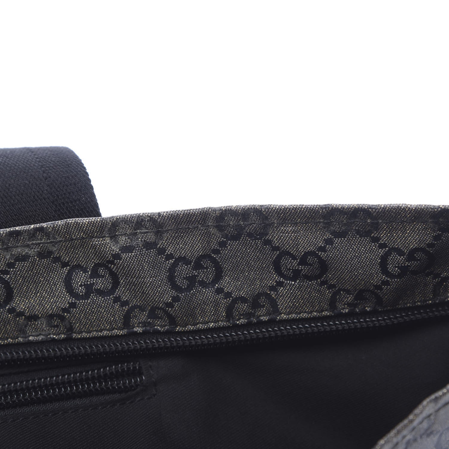 Gucci Crystal Monogram Medium Web Handle Bucket Tote Black 9 of 14