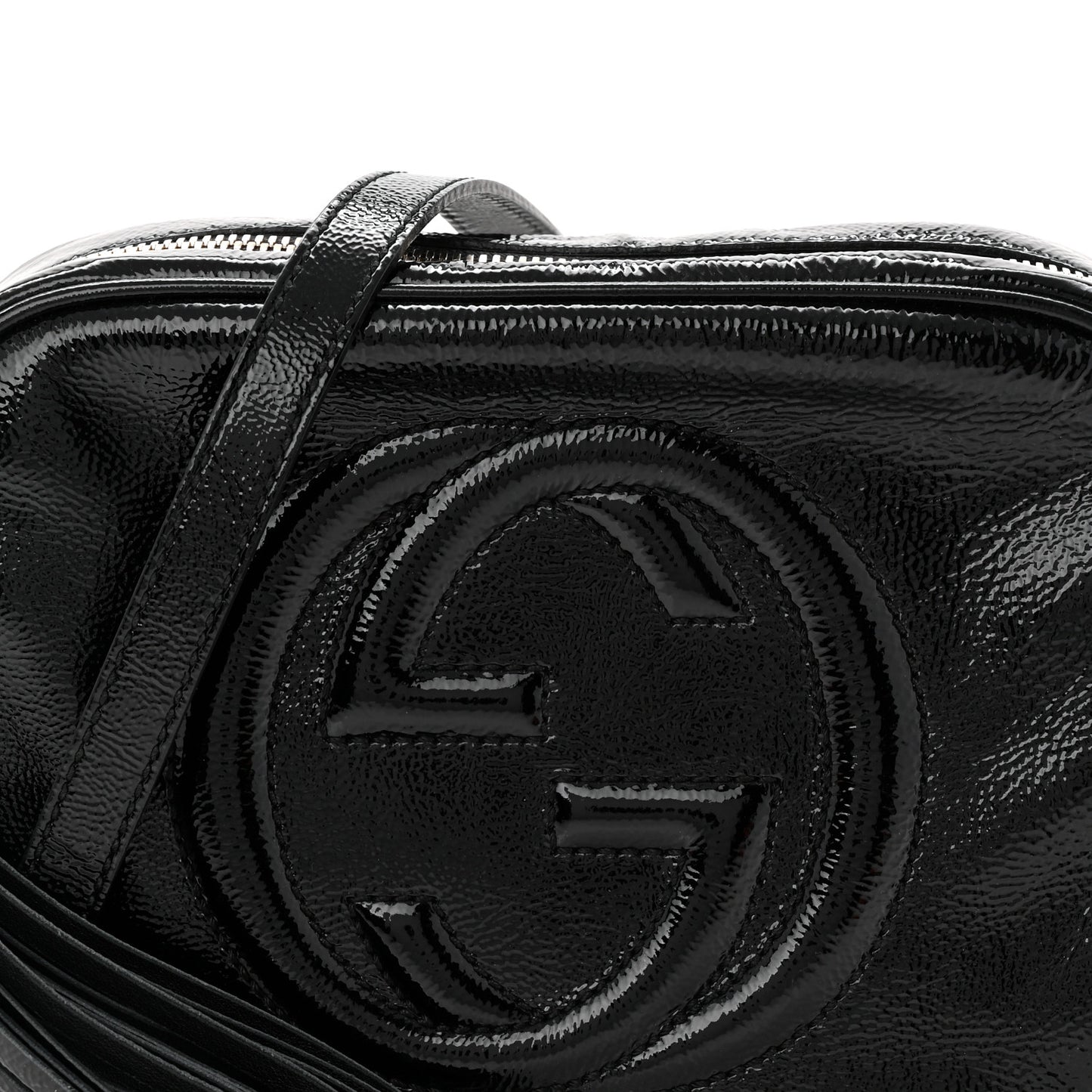 Soft Patent Small Soho Disco Bag Black