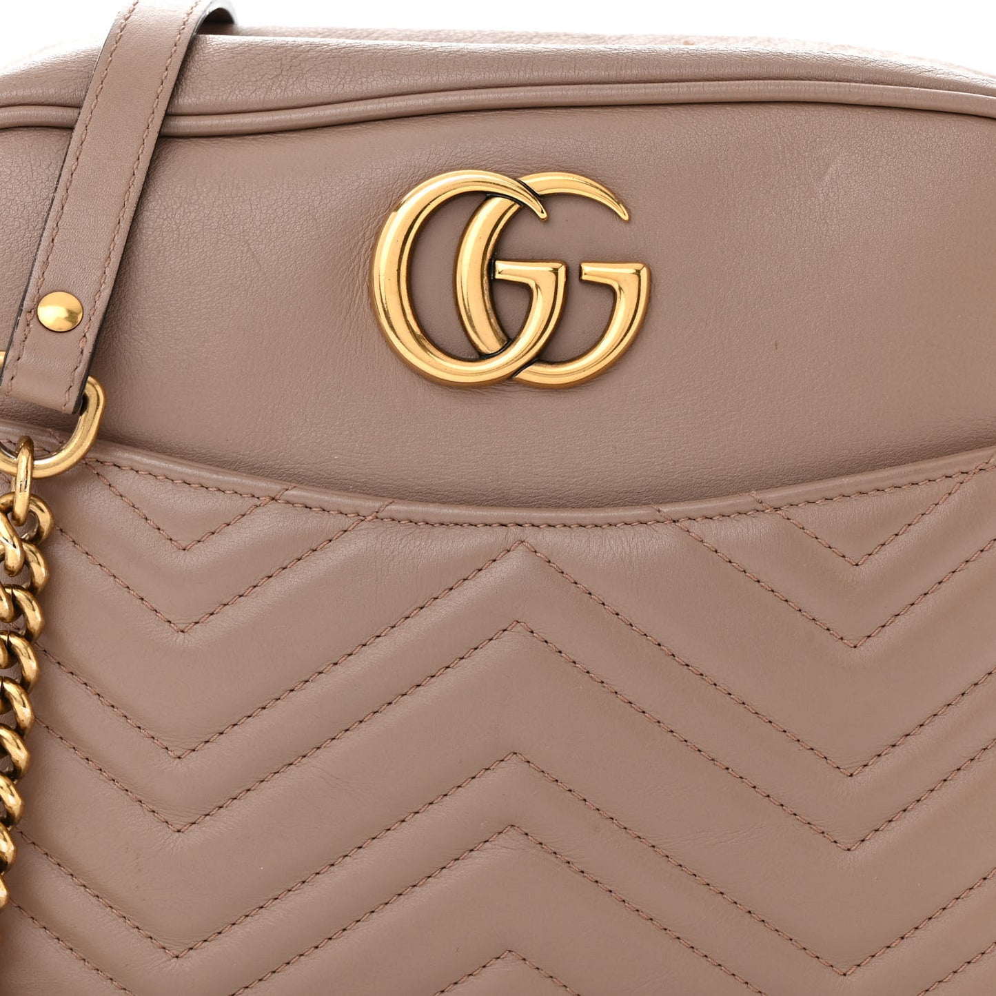 Calfskin Matelasse Medium GG Marmont Chain Shoulder Bag Porcelain Rose