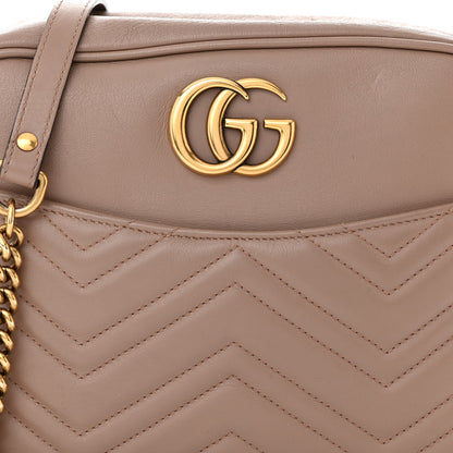 Gucci Calfskin Matelasse Medium GG Marmont Chain Shoulder Bag Porcelain Rose 8 of 16