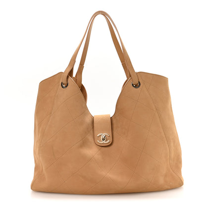 Chanel Grained Nubuck Calfskin Quilted Maxi Shopping Bag Beige 1 of 10